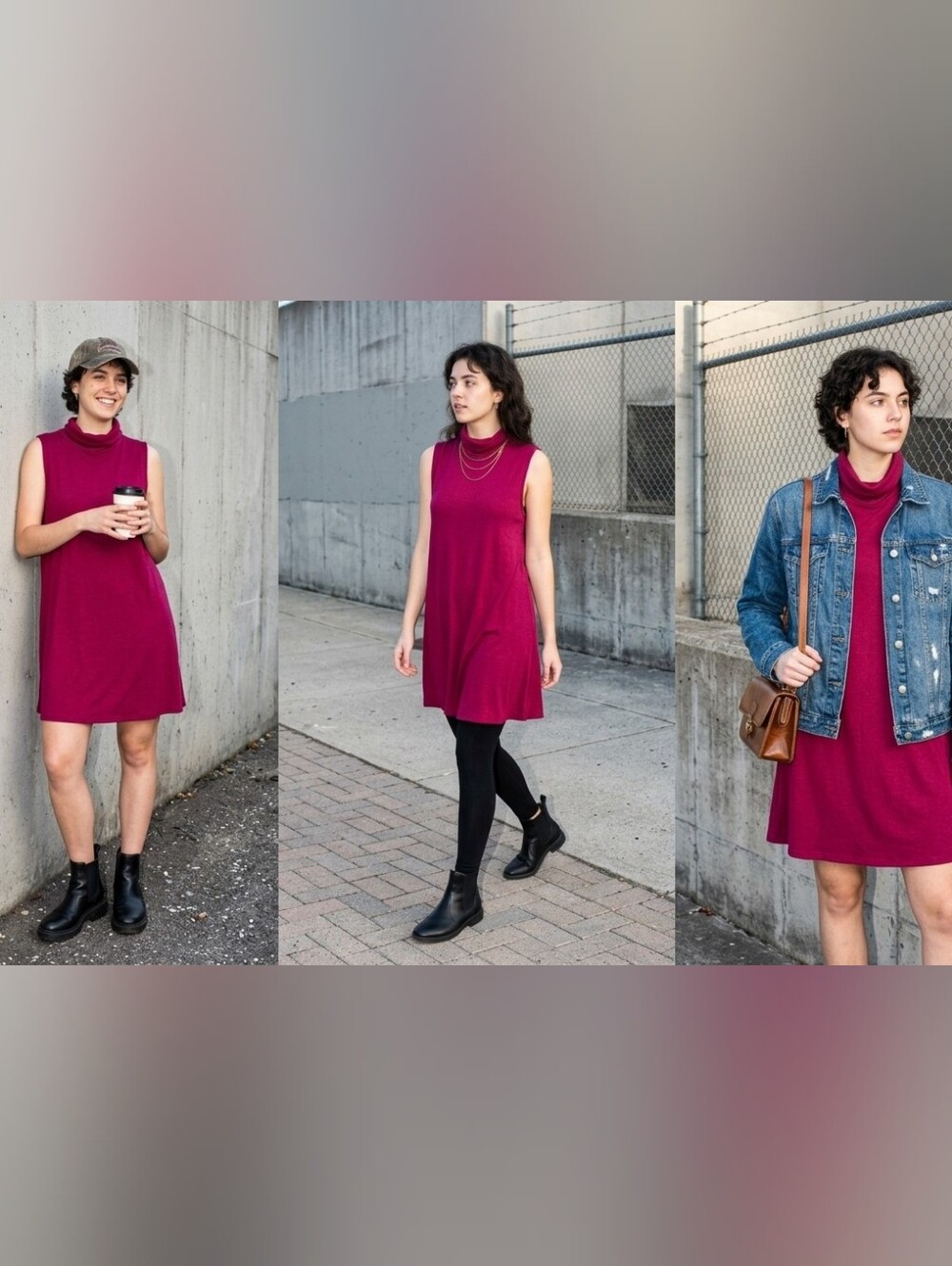 Kate And Mallory Fuchsia Pink Sleeveless Cowl Neck Dress 3XL Asymmetric